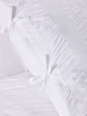 White 100% Cotton Seersucker 200 Thread Count Duvet Cover and Pillowcase Set - Image 4 of 5