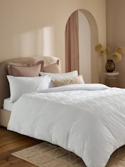 White Wave Embossed Duvet Cover and Pillowcase Set - Image 2 of 4