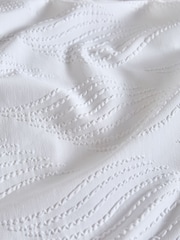 White Wave Embossed Duvet Cover and Pillowcase Set - Image 3 of 4