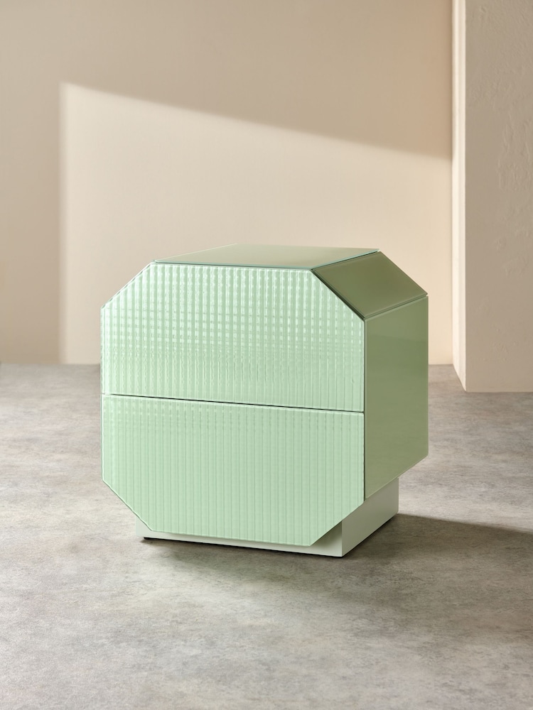 MADE.COM Green Anya Glass Bedside Table - Image 2 of 6