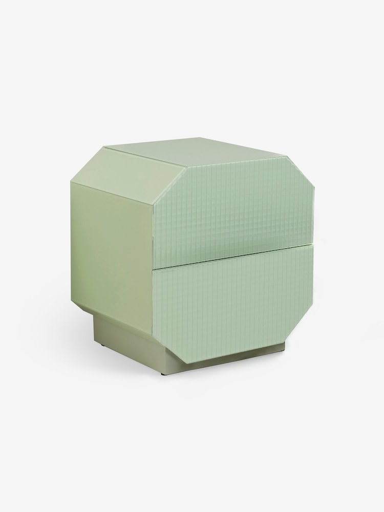 MADE.COM Green Anya Glass Bedside Table - Image 6 of 6