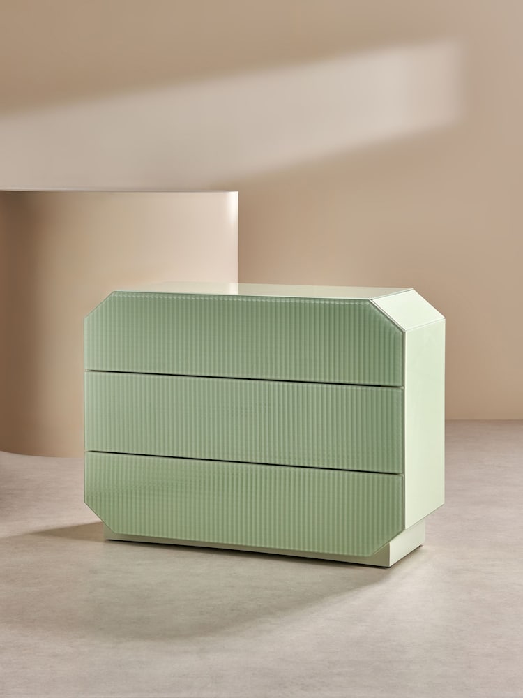 MADE.COM Green Anya Glass Chest of Drawers - Image 2 of 6