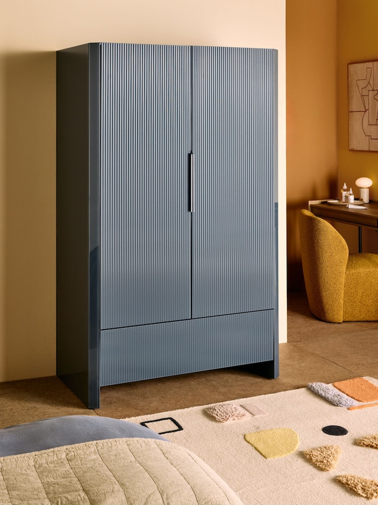 MADE.COM Blue Glass Eleni Double Wardrobe - Image 1 of 6