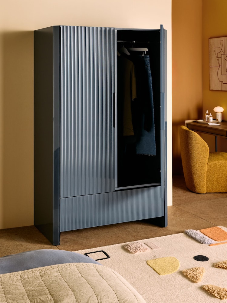MADE.COM Blue Glass Eleni Double Wardrobe - Image 2 of 6