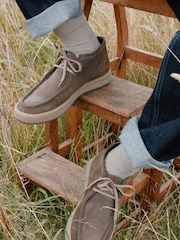 Mink Brown Suede Apron Boots - Image 1 of 6
