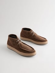 Mink Brown Suede Apron Boots - Image 2 of 6