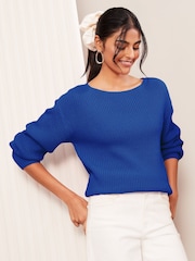 Friends Like These Blue Slash Neck Jumper - Image 1 of 4