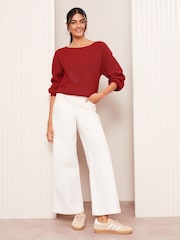 Friends Like These Red Petite Slash Neck Jumper - Image 2 of 4