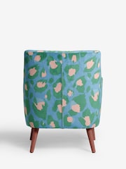 Eleanor Bowmer Blue Carter Leopard Print Velvet Chair - Image 5 of 6