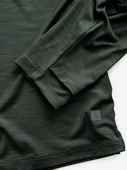 Khaki Green Active Mesh Long Sleeve Training Top - Image 10 of 10
