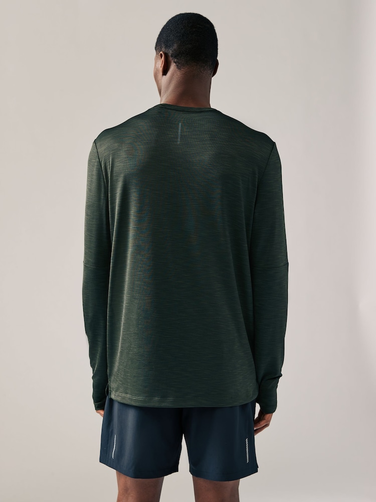 Khaki Green Active Mesh Long Sleeve Training Top - Image 2 of 10