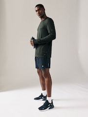 Khaki Green Active Mesh Long Sleeve Training Top - Image 3 of 10
