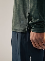 Khaki Green Active Mesh Long Sleeve Training Top - Image 6 of 10