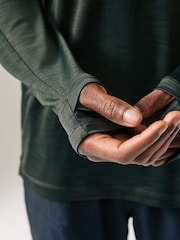 Khaki Green Active Mesh Long Sleeve Training Top - Image 7 of 10