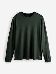 Khaki Green Active Mesh Long Sleeve Training Top - Image 8 of 10