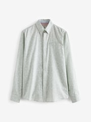 Grey Roll Sleeve Textured Floral 100% Cotton Oxford Shirt - Image 9 of 11