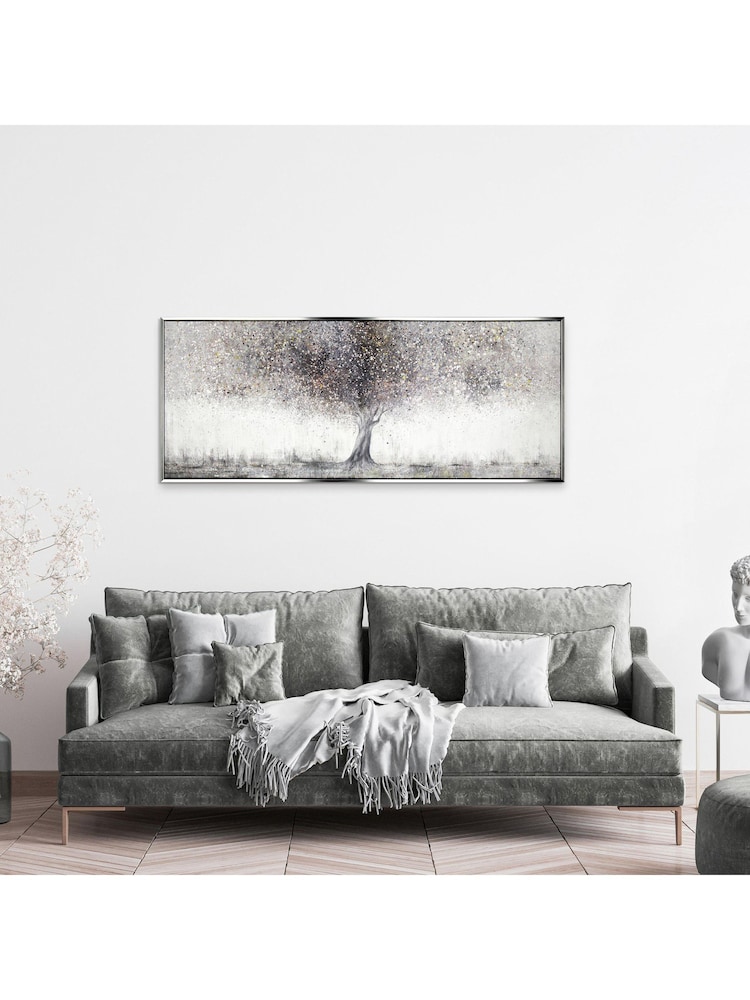 Art Marketing Silver Aurora Canvas Wall Art - Image 1 of 2