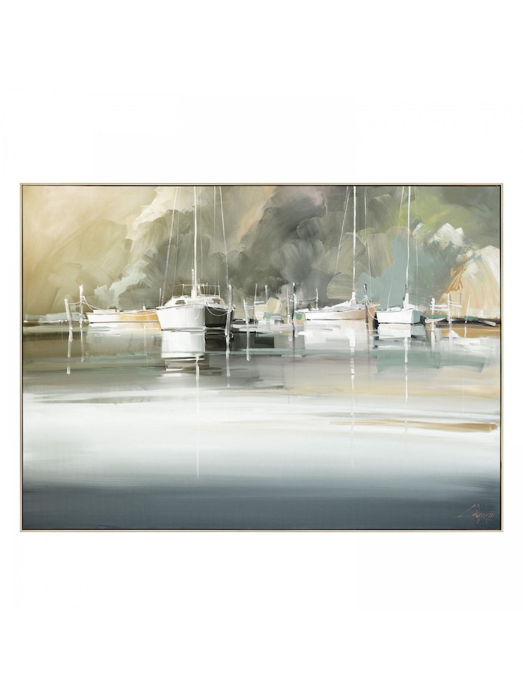 Art Marketing Gold Marina Morning Canvas Wall Art - Image 2 of 3