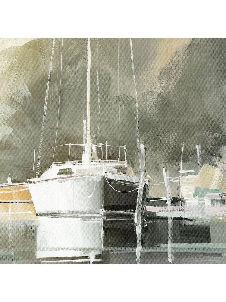 Art Marketing Gold Marina Morning Canvas Wall Art - Image 3 of 3