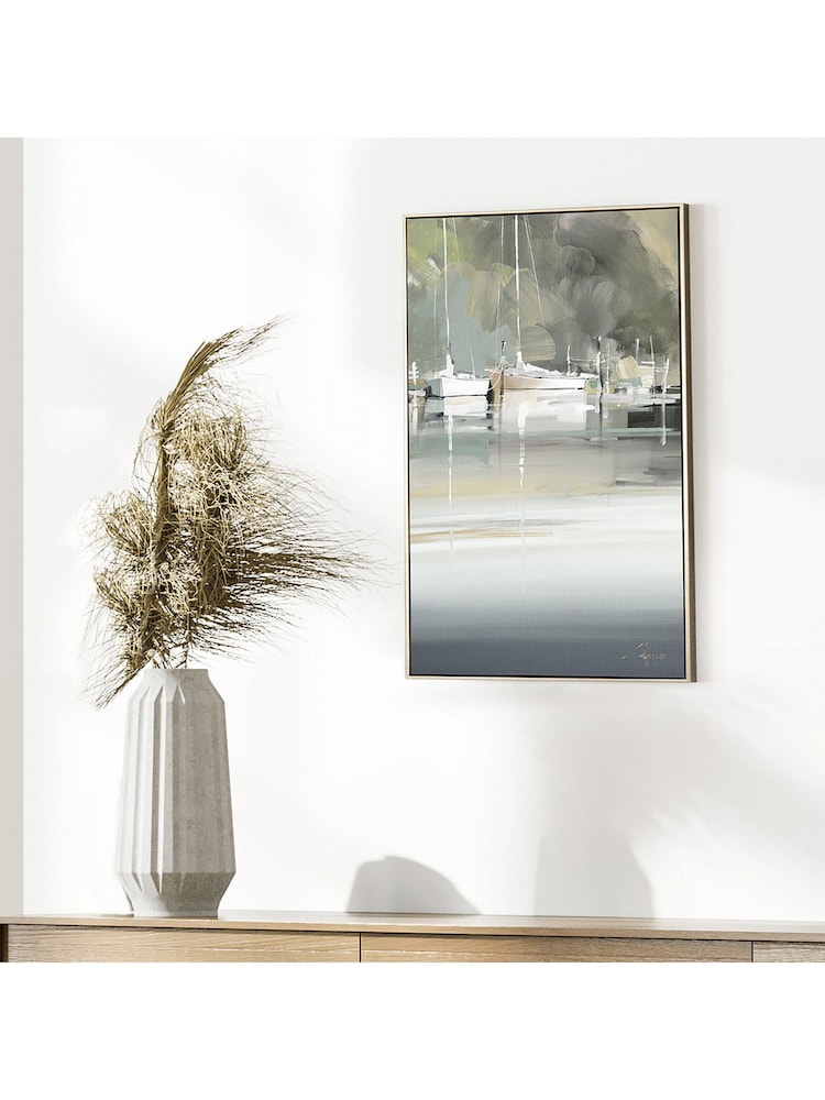 Art Marketing Gold Peaceful Mooring Canvas Wall Art - Image 1 of 3