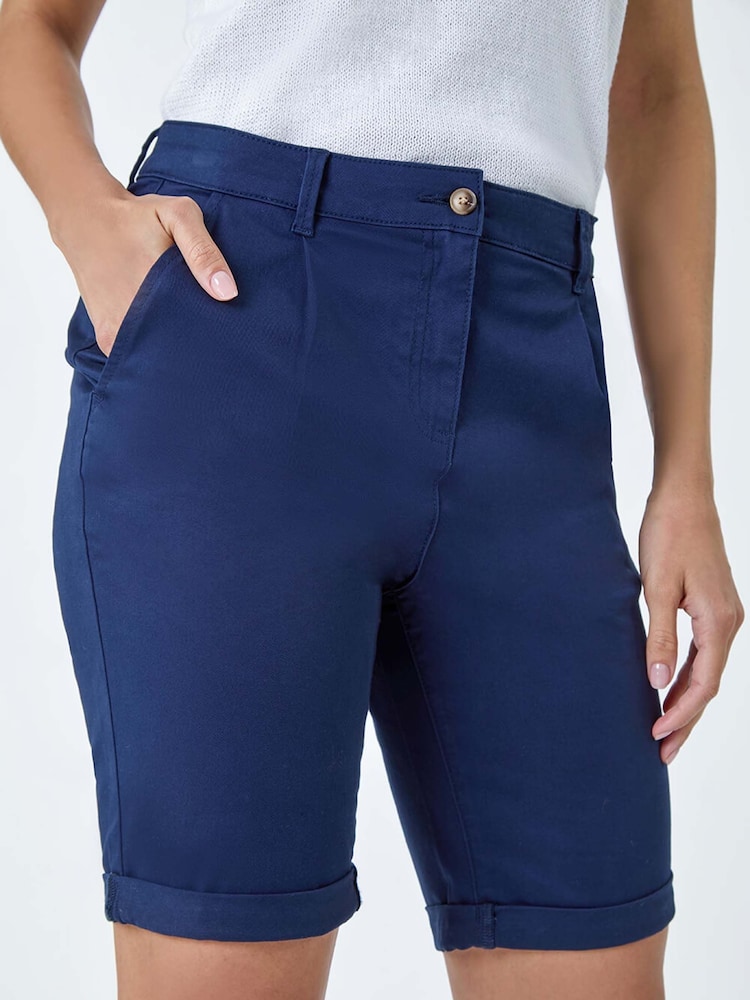 Roman Blue Cotton Blend Chino Shorts - Image 5 of 5