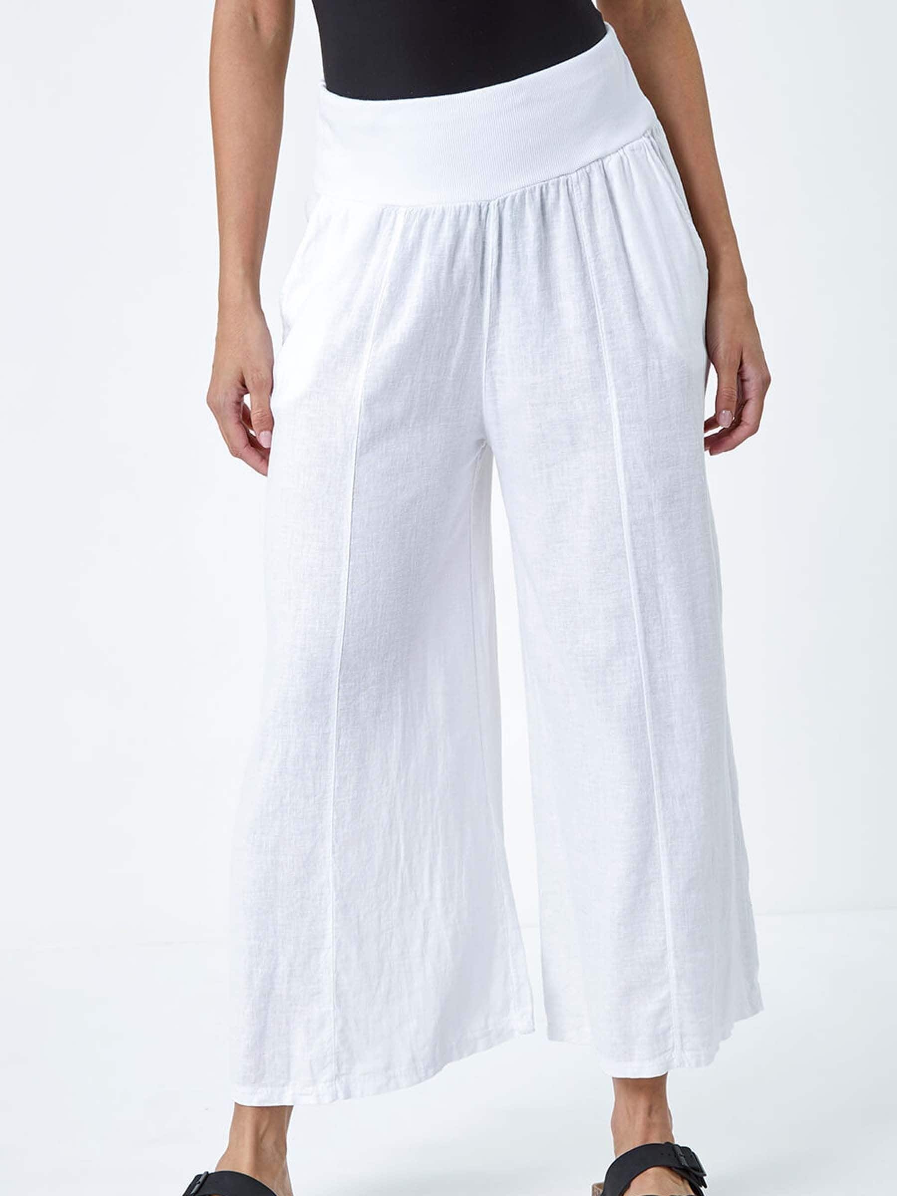 Buy Roman White Linen Blend Stretch Waist Culottes from Next USA