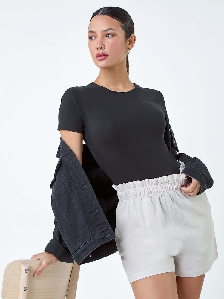 Roman Natural Linen Blend Pocket Shorts - Image 1 of 5