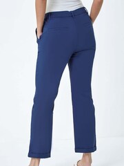 Roman Blue Cotton Blend Washed Chino Trousers - Image 3 of 5