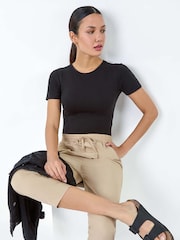 Roman Natural 100% Cotton Cropped Cargo Trousers - Image 1 of 5
