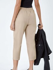 Roman Natural 100% Cotton Cropped Cargo Trousers - Image 3 of 5