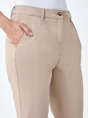 Roman Natural Cotton Blend Washed Chino Trousers - Image 5 of 5