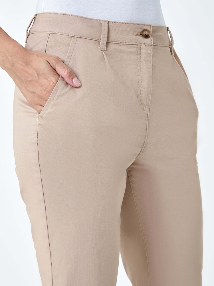 Roman Natural Cotton Blend Washed Chino Trousers - Image 5 of 5