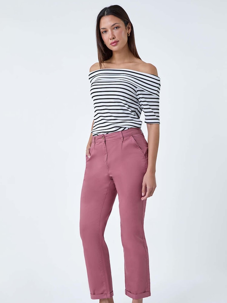 Roman Pink Cotton Blend Washed Chino Trousers - Image 2 of 5