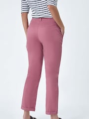 Roman Pink Cotton Blend Washed Chino Trousers - Image 3 of 5