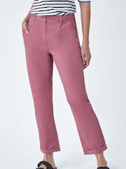 Roman Pink Cotton Blend Washed Chino Trousers - Image 4 of 5