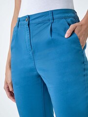 Roman Blue Cotton Blend Cropped Chino Trousers - Image 5 of 5