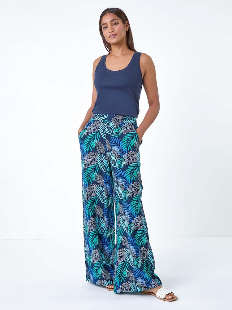 Roman Leaf Linen Blend Wide Leg Trousers - Imagen 2 de 5 Roman Leaf Linen Blend Wide Leg Trousers - Imagen 2 de 5