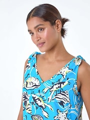 Roman Blue Shell Print Cami Vest Top - Image 4 of 5