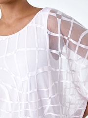 Roman Pink Abstract Check Print Blouson Top - Image 5 of 5