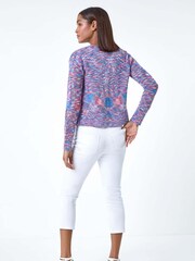 Roman Purple Fringe Detail Waterfall Cardigan - Image 3 of 5