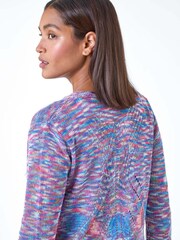 Roman Purple Fringe Detail Waterfall Cardigan - Image 4 of 5