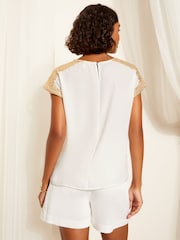 Friends Like These White Sequin Emebellished T-Shirt - Image 4 of 4