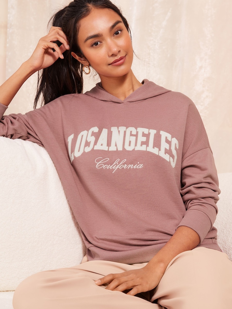 Friends Like These Pink Graphic Slogan Jersey Hoodie - Image 1 of 4