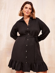Friends Like These Black Mini Utility Shirt Dress - Image 3 of 4