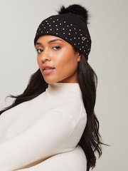 Lipsy Cosy Studded Pom čepica klobuki in kape; pokrivala - Slika 3 iz 4