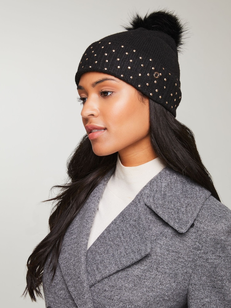 Lipsy Cosy Studded Pom čepica klobuki in kape; pokrivala - Slika 4 iz 4