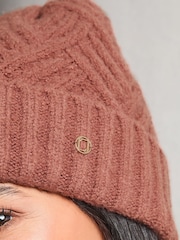 Lipsy Pink Cosy Beanie Hat With Wool - Image 3 of 3