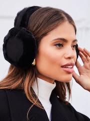 Lipsy Black Super Soft Faux Fur Ear Muffs - Image 3 of 4