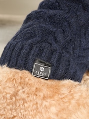 Lipsy Navy Blue Super Soft Cable Design Dog Jumper with Wool - Image 3 of 4