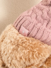 Lipsy Pink Super Soft Cable Design Dog Jumper with Wool - Image 3 of 4